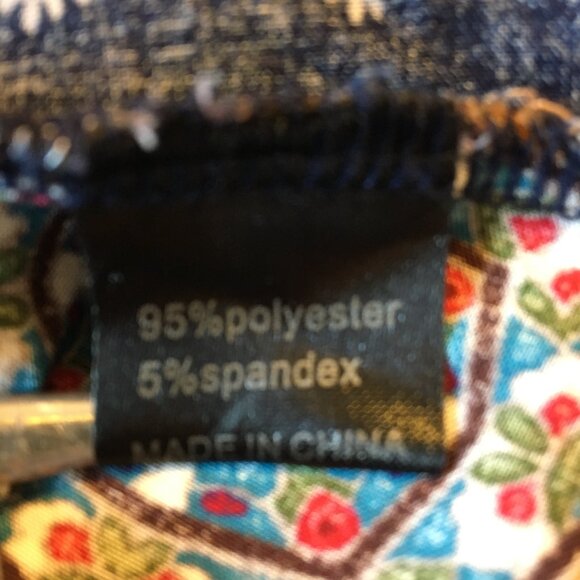 Southern Stitch Tunic Mini Dress Womens XXL Navy Print Tassels Boho Flowy - Picture 11 of 12